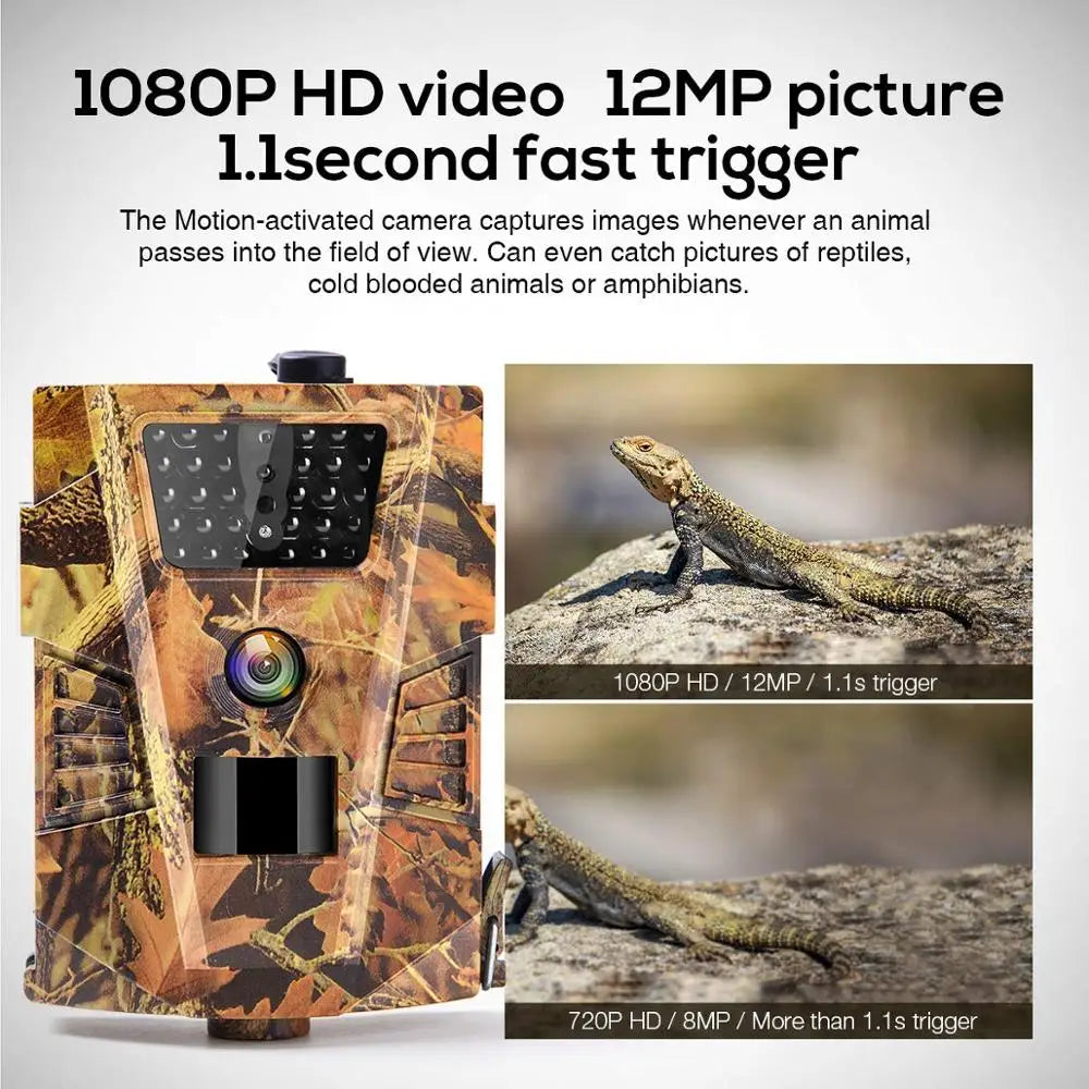 12MP Waterproof Hunting Trail Camera 850NM Night Vision HT001B Wild Surveillance Photo Traps for Wildlife Tracking