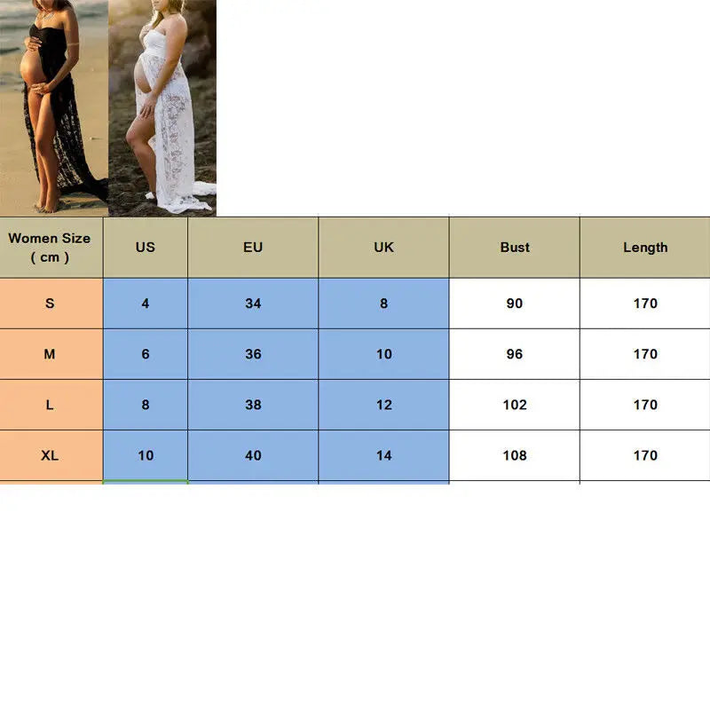Women Pregnant Maternity Dress for Photography photo shoot Summer Lace Maxi Dress Pregnancy Maternity Clothes