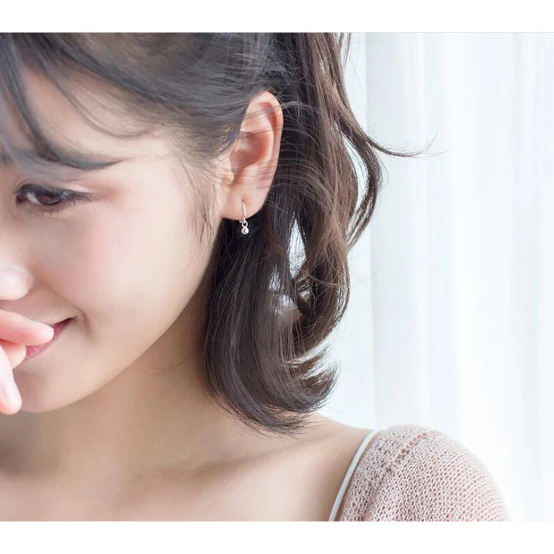 INZATT Real 925 Sterling Silver Star Heart Pentagram Beads Pendant Hoop Earrings For Women Party FINE Jewelry Accessories