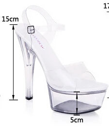 Plus:34-43 44 Elegantes Sandals Women 15cm Thin Heel Women Shoes Ladies Dress Pumps Zapatos De Vestir Exegang Office Lady Sandal
