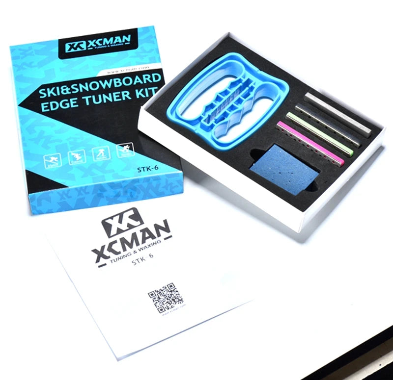 XCMAN Alpine Freeride Snowboard Edge Bevel Tuning Kit Edge Care Kit -Side Ski Angle Tool +3 diamonds File +Gummi stone
