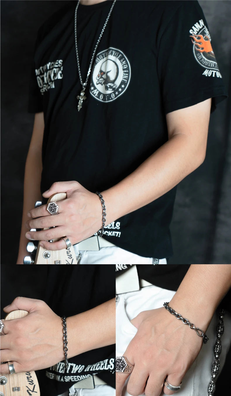 925 Silver bracelet for men women fashion Jewelry High quality brief