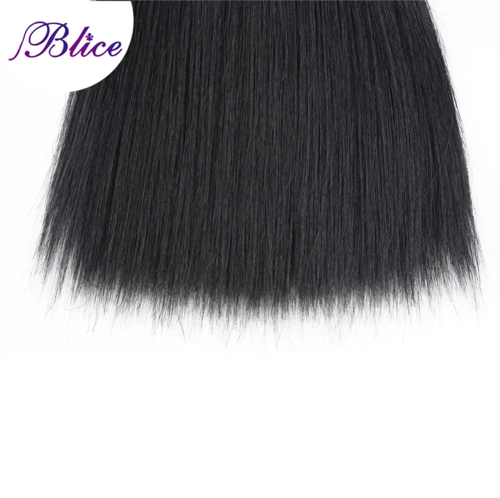 Blice Synthetic Hair Bundles 10-22 Inch Pure Color Yaki Straight Hair Extensions 100g/Piece Mixed Hair Weaving One Bundle Deal