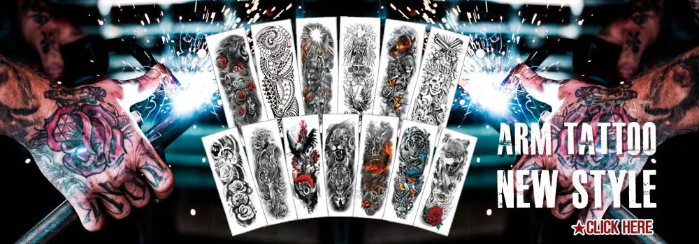 Large Arm Sleeve Tattoo Black Maori Totem Waterproof Temporary Tatto Sticker Tribal Flame Body Art Full Fake Tatoo Women Men