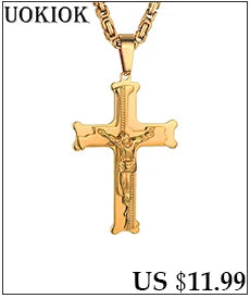 Fashion Byzantine Chain,Christ Cross Stainless Steel Long Necklace for Men Gold Color Statement Necklace Jewelry collares largos