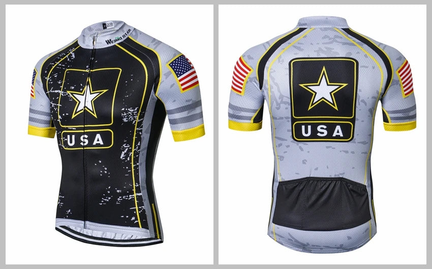 cycling jersey Men's Bike jerseys Short sleeve Pro Team Road Mountain MTB Maillot Ciclismo Racing Top T-shirts Shirt Blue USA UK