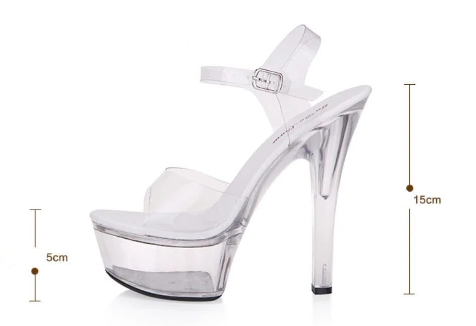 Plus:34-43 44 Elegantes Sandals Women 15cm Thin Heel Women Shoes Ladies Dress Pumps Zapatos De Vestir Exegang Office Lady Sandal