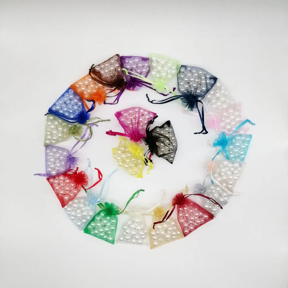 1000pcs 5x7 7x9 9x12 10x15 Small Organza Gift Bag For Jewelry Packaging Display Christmas Wedding Jewelry Storage Drawstring Bag
