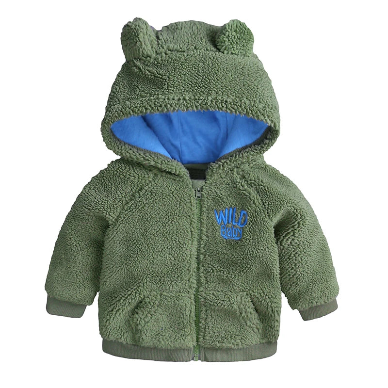 Baby Girl Jackets Autumn Winter Outerwear Cotton Garment Cartoon Hooded Coat for Baby Boy Clothing Kids Clothes 4 Colors Warm