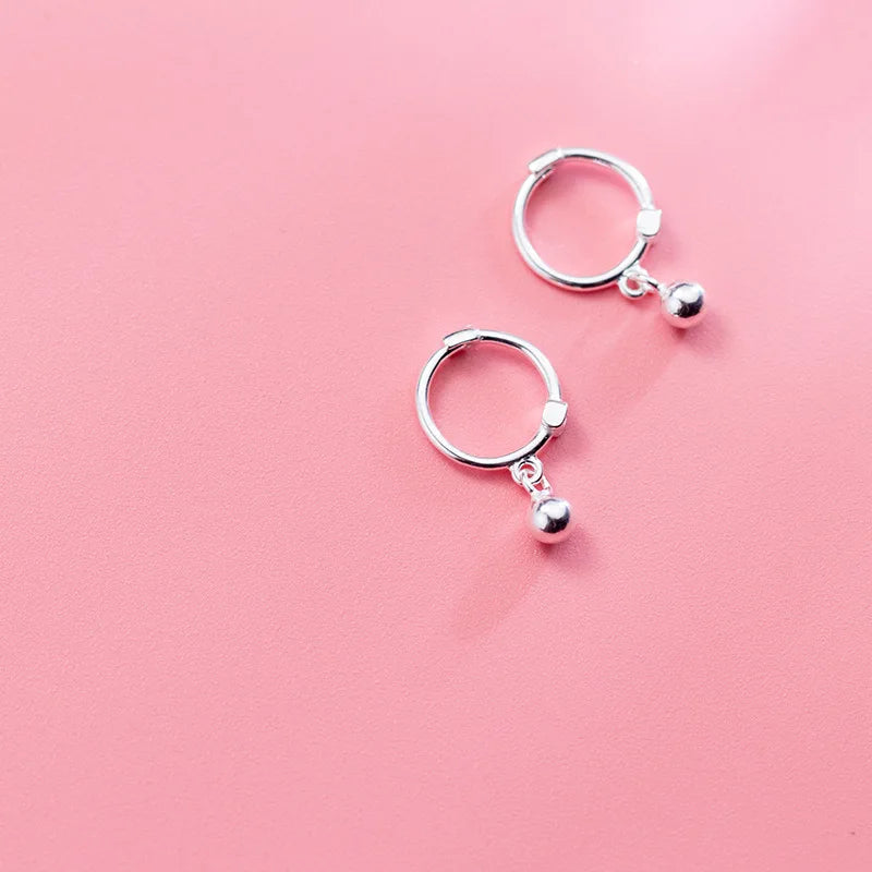 INZATT Real 925 Sterling Silver Star Heart Pentagram Beads Pendant Hoop Earrings For Women Party FINE Jewelry Accessories