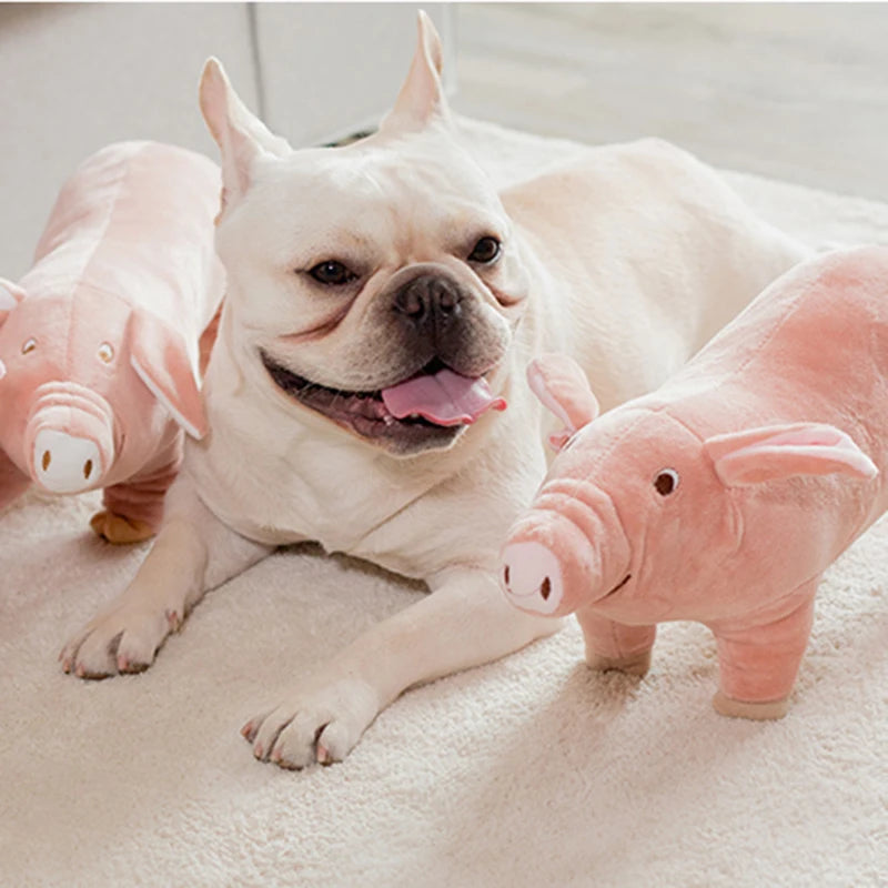 Plush Pig Pet Dog Accompanying Sleeping Toys for Small Dogs French Bulldog Bite Molar Venting Supplies Puppy Dog Playing Toy
