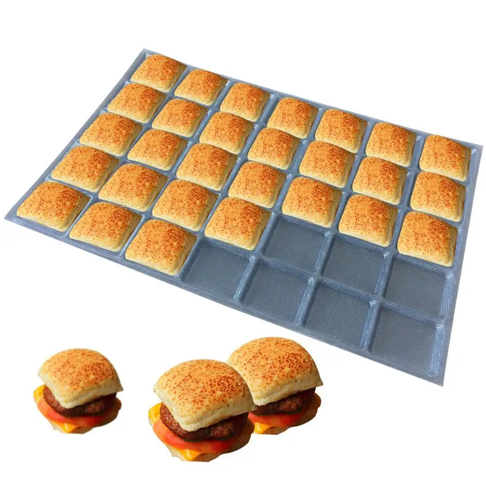 Bluedrop Food Grade Silicone Bread Form Coated Fiberglass Molds Perforated Baking Sheets for Kitchen Commercial Size