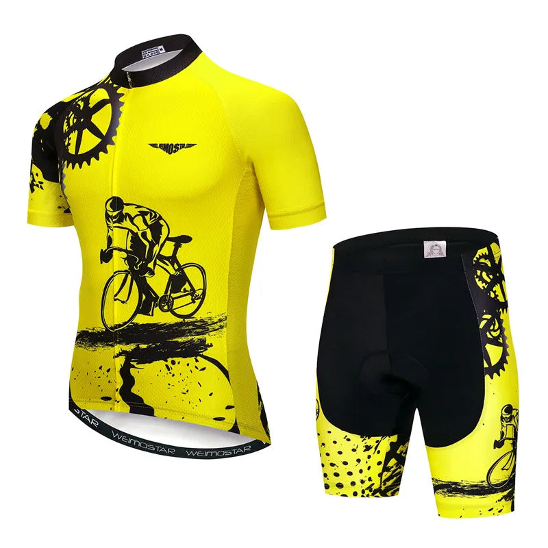 Weimostar Pro Team Cycling Jersey Set Men Mountain Bike Clothing Suits Summer MTB Bicycle Wear Clothes Anti-UV Biking Outfits