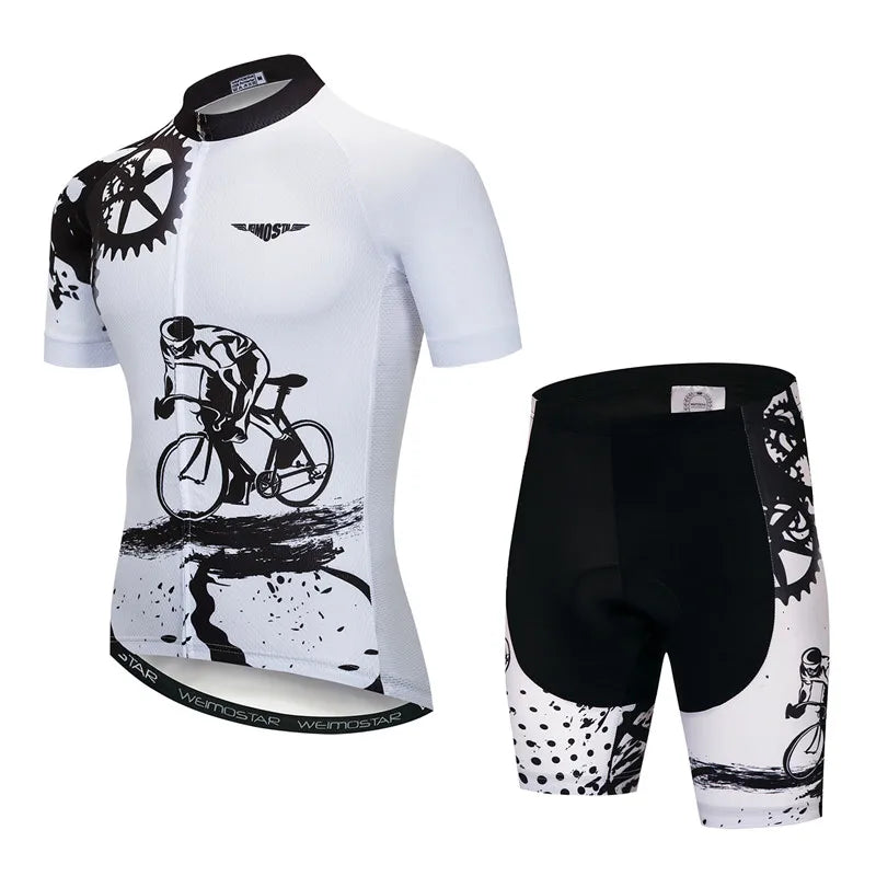 Weimostar Pro Team Cycling Jersey Set Men Mountain Bike Clothing Suits Summer MTB Bicycle Wear Clothes Anti-UV Biking Outfits