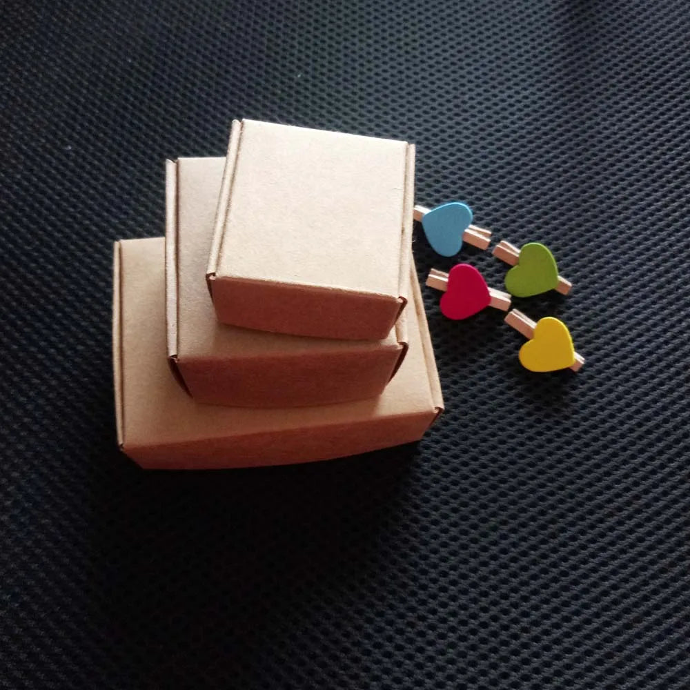 100pcs Brown Kraft Paper Box Gift Packing Box Gift Boxes For Jewelry/Wedding/Necklace Jewelry Packaging Display Storage Boxes