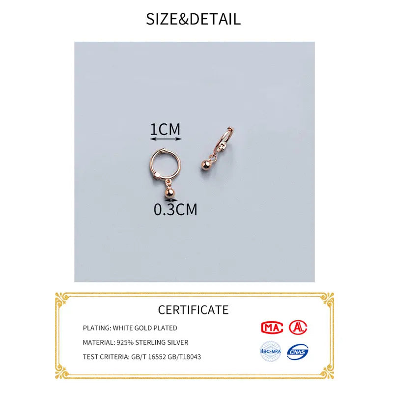 INZATT Real 925 Sterling Silver Star Heart Pentagram Beads Pendant Hoop Earrings For Women Party FINE Jewelry Accessories