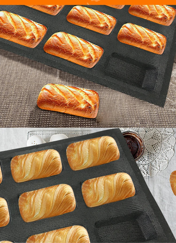Bluedrop Food Grade Silicone Bread Form Coated Fiberglass Molds Perforated Baking Sheets for Kitchen Commercial Size