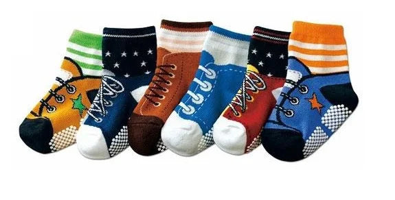 6Pairs Children Socks Baby Boys Shoes non-slip Floor Shoe Bebe Slippers casual cotton Child pantufa Short Socks