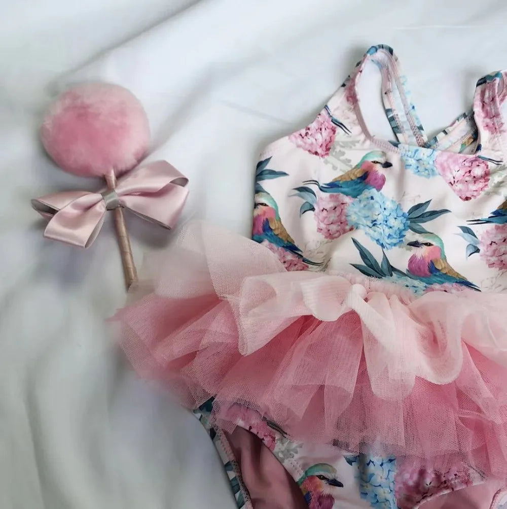 UPF 50+ Kids Swimwear Baby Girls Cartoon Tutu Swimsuit New Summer Sleeveless Beachwear Infant Clothes Bathing Suit Brand Sale