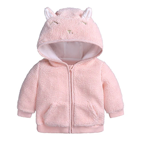 Baby Girl Jackets Autumn Winter Outerwear Cotton Garment Cartoon Hooded Coat for Baby Boy Clothing Kids Clothes 4 Colors Warm