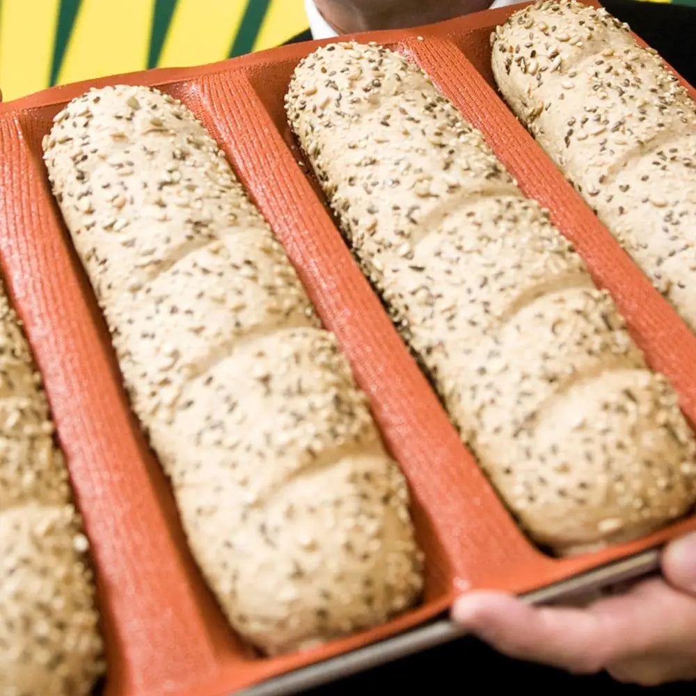 Bluedrop Food Grade Silicone Bread Form Coated Fiberglass Molds Perforated Baking Sheets for Kitchen Commercial Size