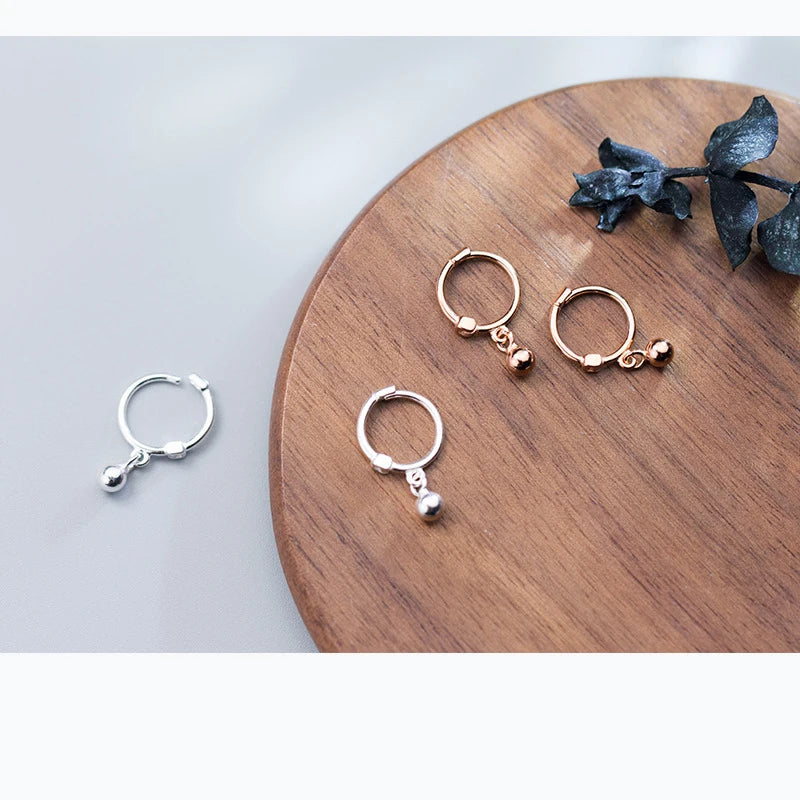 INZATT Real 925 Sterling Silver Star Heart Pentagram Beads Pendant Hoop Earrings For Women Party FINE Jewelry Accessories