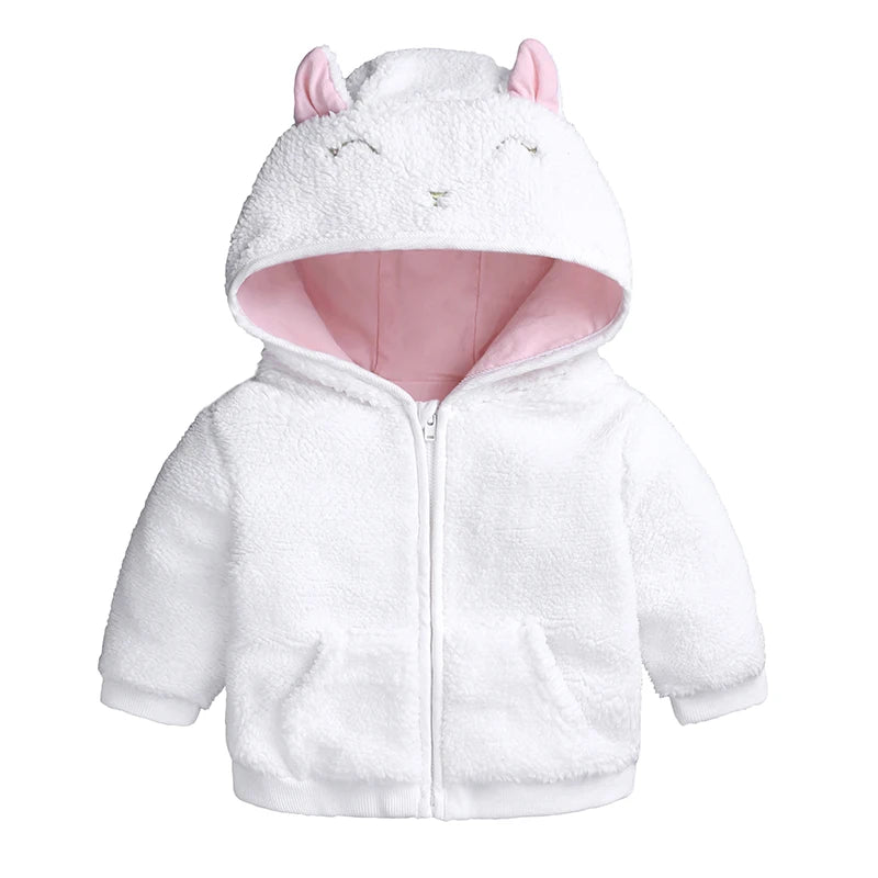 Baby Girl Jackets Autumn Winter Outerwear Cotton Garment Cartoon Hooded Coat for Baby Boy Clothing Kids Clothes 4 Colors Warm
