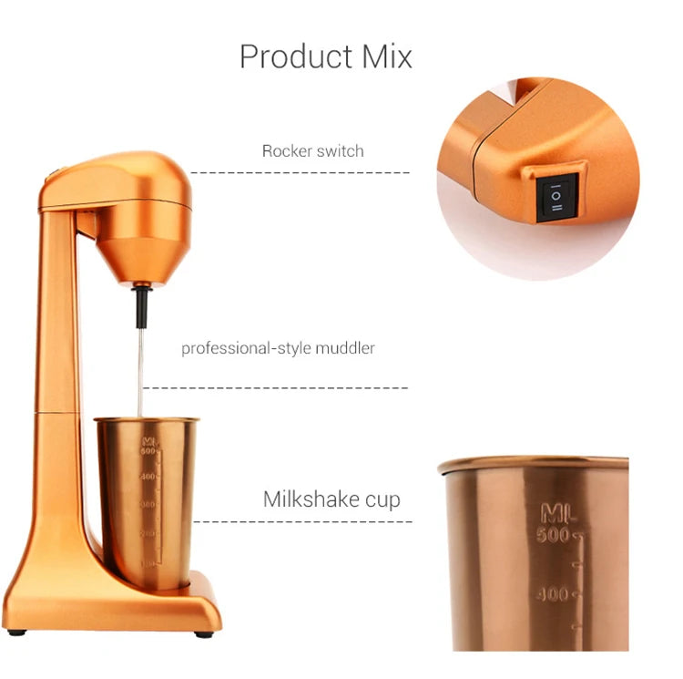 220V Electric Milk Frother Portable Food Blender Coffee Blender Mixing Blender Multifunctional Food Maker Milkshake EU Plug