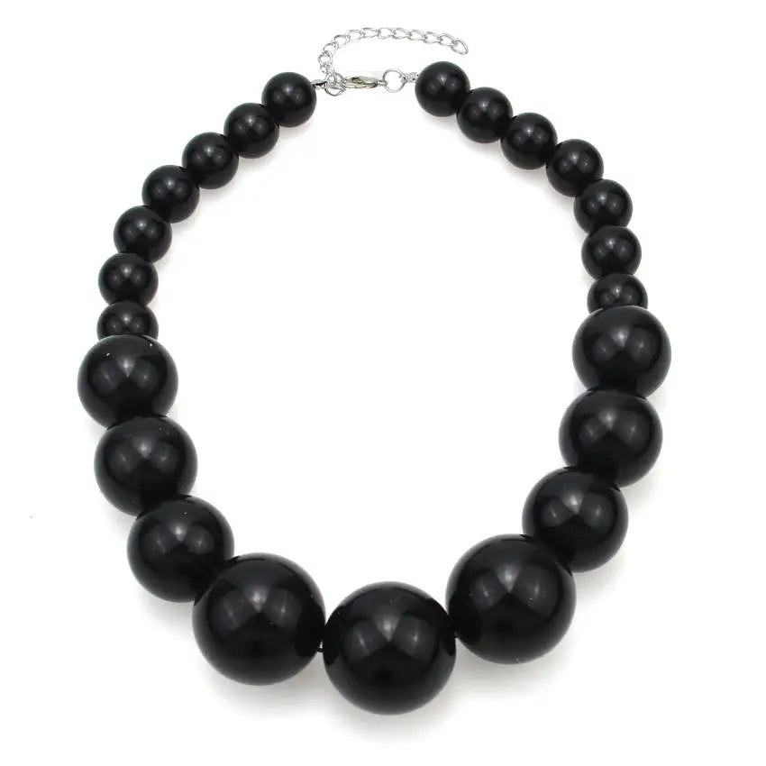 UKEN Women Imitation Pearl Beads Chain Maxi Necklace Fashion Jewelry Statament Choker Necklace For Dress Accessories