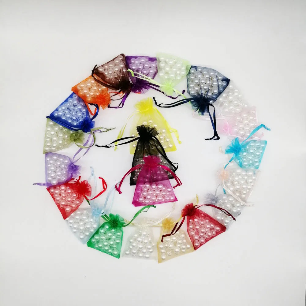 1000pcs 5x7 7x9 9x12 10x15 Small Organza Gift Bag For Jewelry Packaging Display Christmas Wedding Jewelry Storage Drawstring Bag