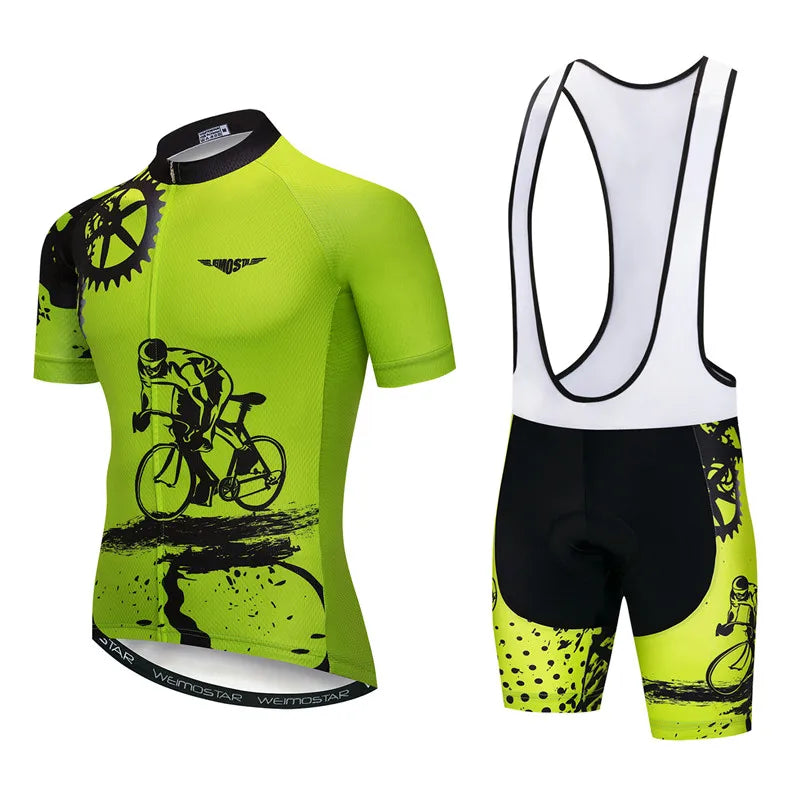 Weimostar Pro Team Cycling Jersey Set Men Mountain Bike Clothing Suits Summer MTB Bicycle Wear Clothes Anti-UV Biking Outfits