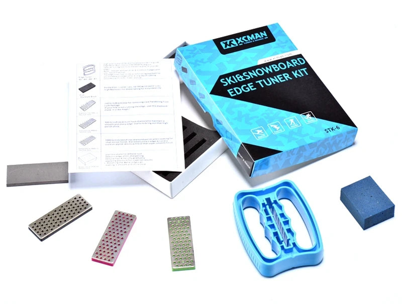 XCMAN Alpine Freeride Snowboard Edge Bevel Tuning Kit Edge Care Kit -Side Ski Angle Tool +3 diamonds File +Gummi stone