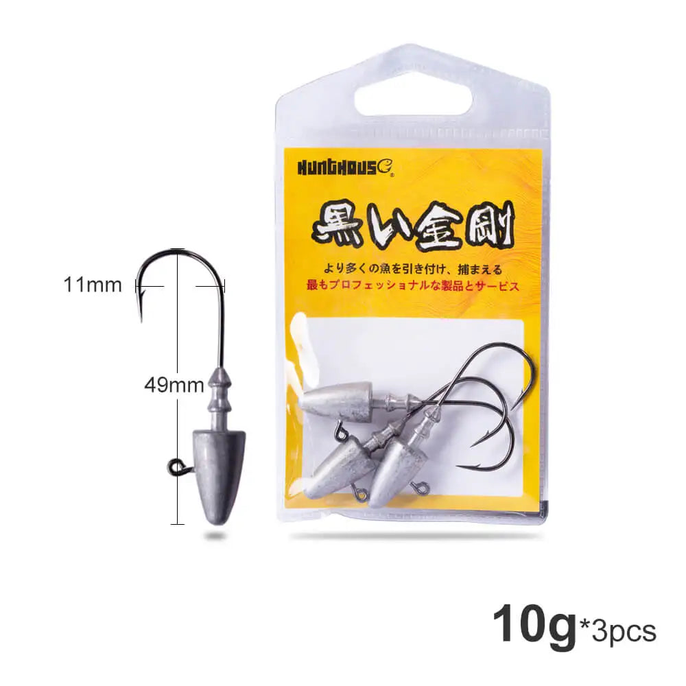 Hunthouse 7g 10g 12g 14g Dart Jig Head Fishing Hook For Soft Lure Sharp High Carbon Steel Fishhooks Equipment Gear Tackle LW308