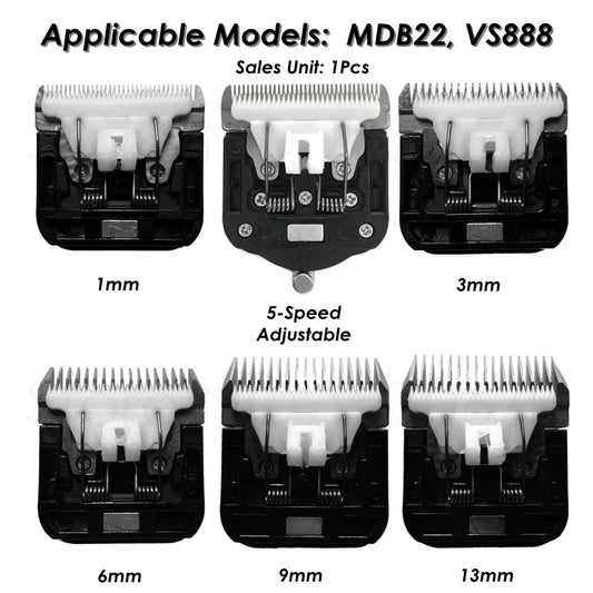 1Pcs Original Pet Clipper Blade 3/6/9/13mm Ceramic Cutter Head For AOBO VS888 MDB22 Cat Grooming Dog Hair Trimmer Professional