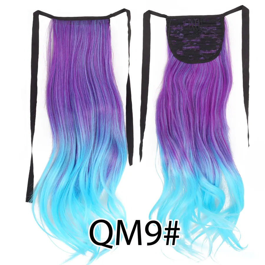 Synthetic Ponytail Long Straight Wrap Around Ponytail Hair Extension Heat-Reistant Fiber Pony Tail Fake Hairpieces For Women