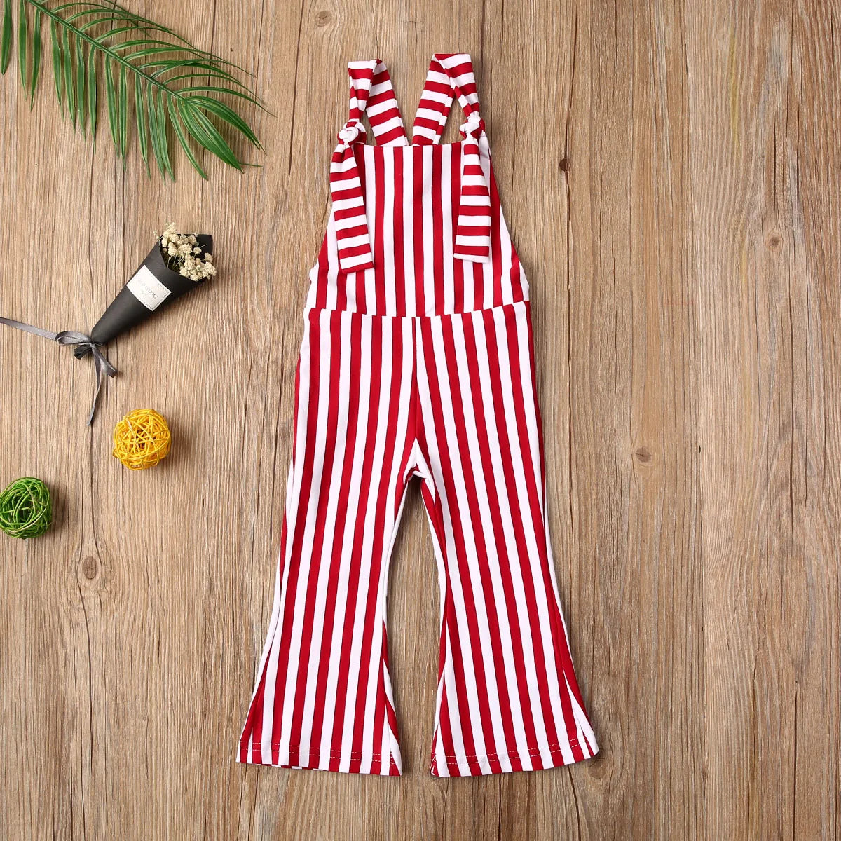 2025 New Toddler Kids Baby Girls Clothes Sleeveless Stripe Romper Jumpsuit Flare Long Pants Overalls Summer Fall Kids Clothing