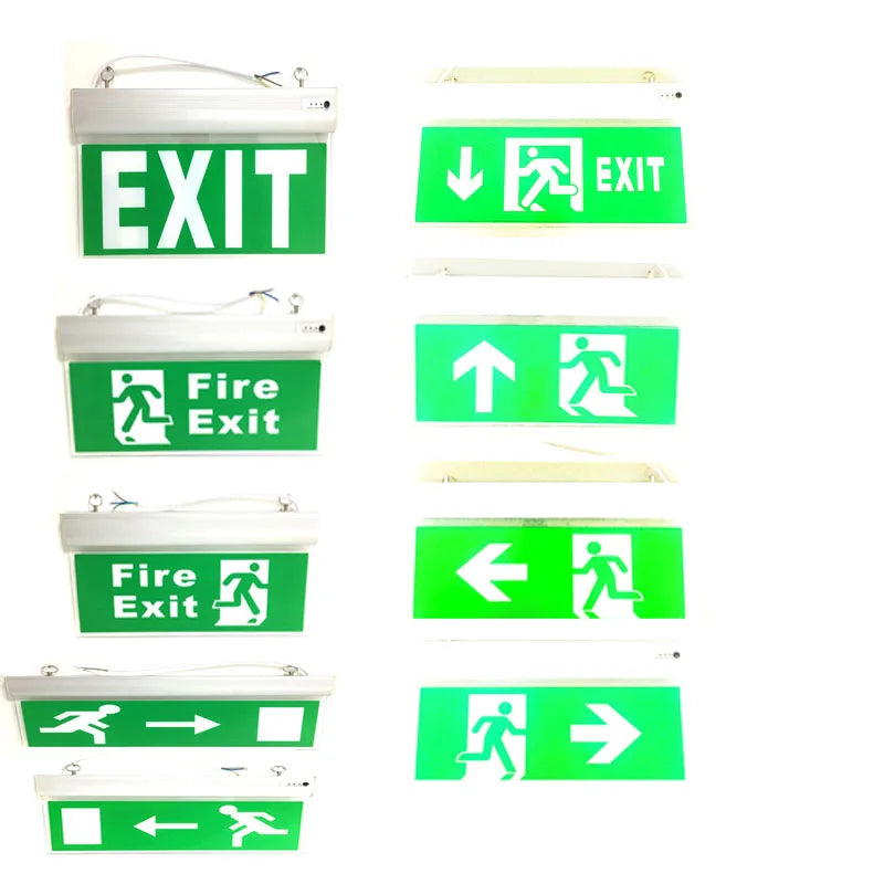 Exit Led Light  Ac110/220V Green Emergency Exit Sign Light Fire Safety Indicator Warning Lamp For Bulb Hotel Mall Public Place