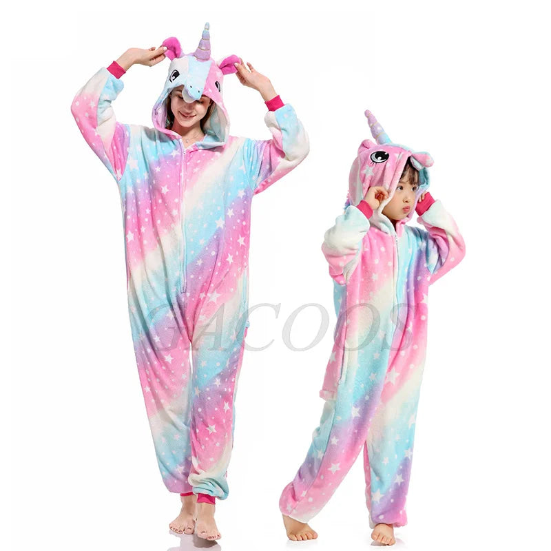New Animal Unicorn Pajamas Adults Winter Sleepwear Kigurumi Wolf Panda Unicornio Pyjamas Women Onesie Anime Costumes Jumpsuit