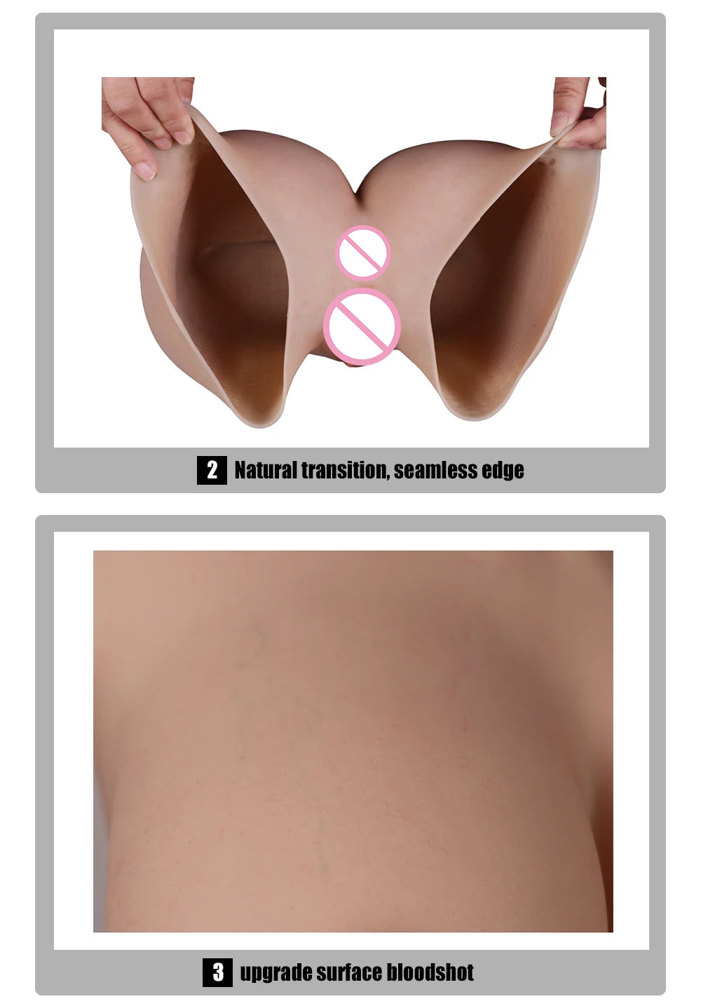 EYUNG 8THpgrade Silicone Realistic Vagina Panties Butt Hip Enhancer Pussy Pant Crossdressing For Transgender Shemale Drag Queen
