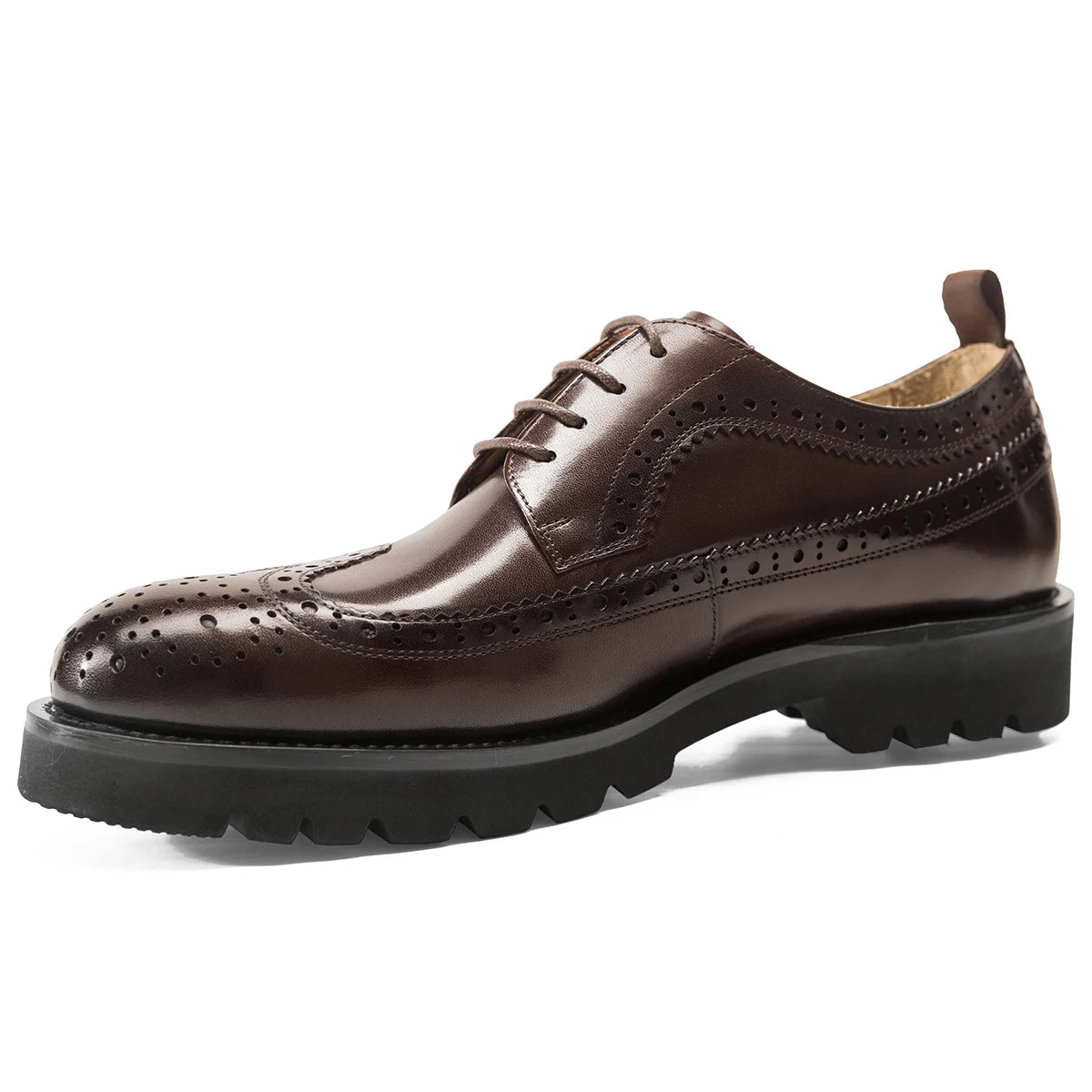 British Style Vintage Carved Business Genuine Leather Handmade Lace up Wedding Breathable  Dress Shoes for Men