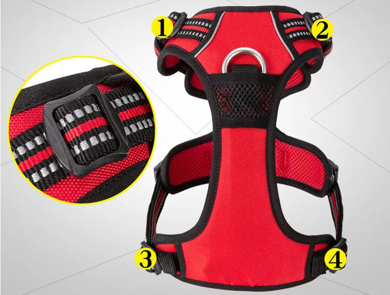 Truelove Dog Harness No Pull Vest Soft Adjustable Safety Harness For Dog Small Large Running Training French Bulldog Front Nylon