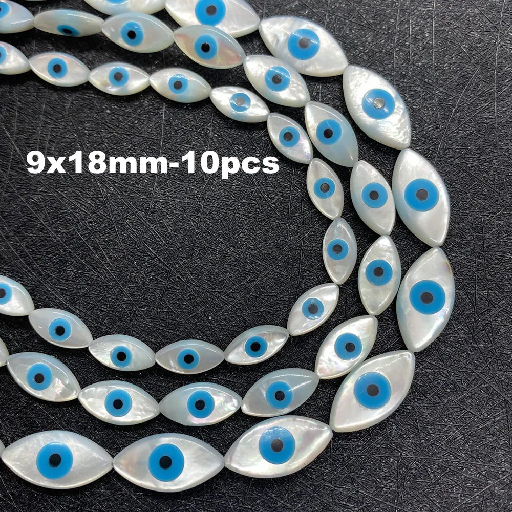 Natural Sea Shell Evil Eye Shell Beads Used for DIY Fashion Jewelry Making Necklace and Bracelet Accessories Size 5x10mm 6x12mm
