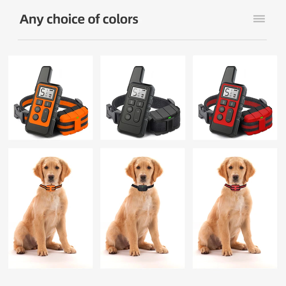 New 500m Waterproof Dog Training Collar Pet Remote Control Rechargeable Shock sound Vibration Dog Collar Remote Controller