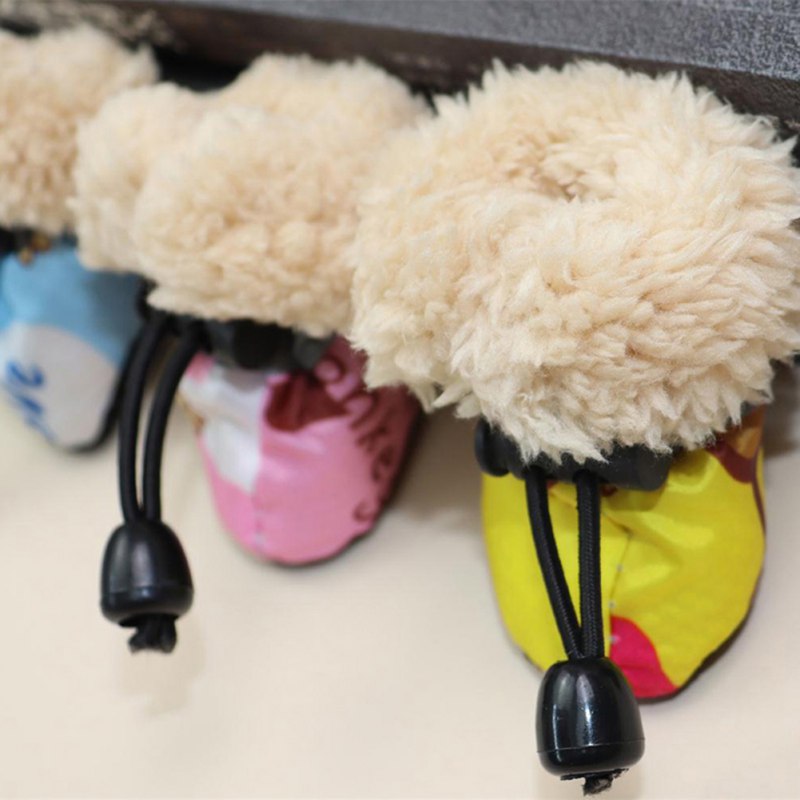 4PCS Dog Shoes Winter Super Warm Cotton Shoes Anti Slip Dog Boots Dogs Paw Protectors Puppy Shoes Pet Product Dog Accessories #