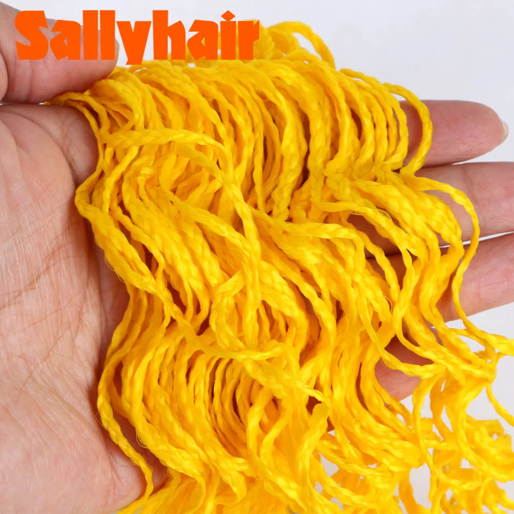 Sallyhair Synthetic Braids Thin Box Braids Crochet Braiding Hair Colorful Zizi Braids Extensions Grey Pink Black Brown Hair