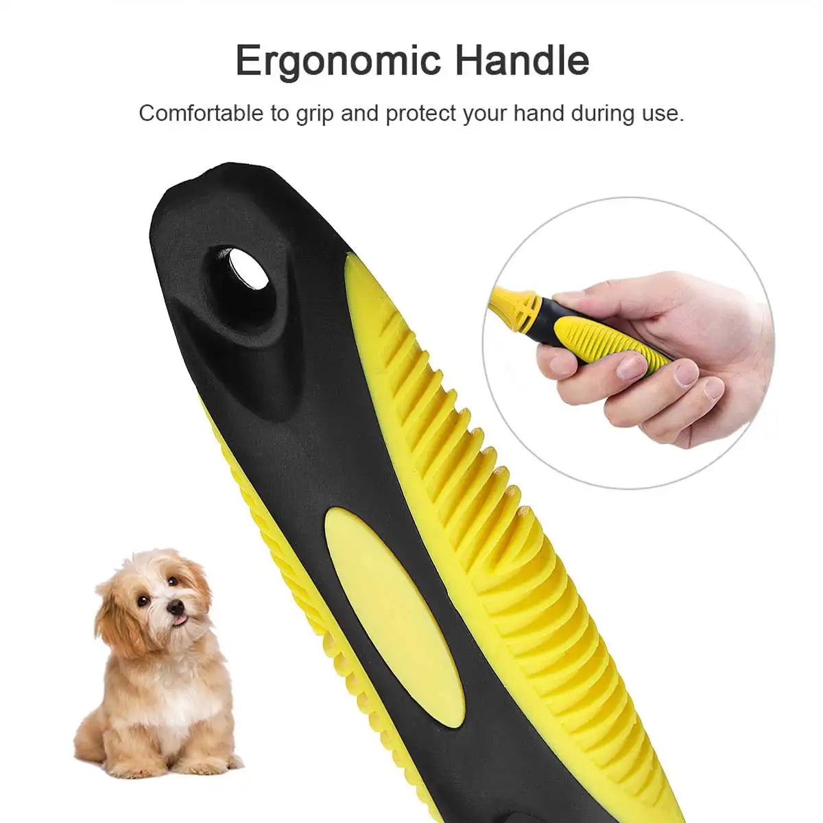 Professional Dog Dematting Comb Pet Hair Brush Double Sided Fur Knot Cutter Cat Grooming Shedding Brush for Pet Hair Tangles
