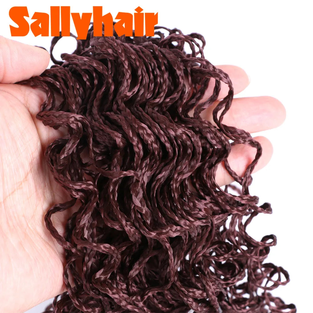 Sallyhair Synthetic Braids Thin Box Braids Crochet Braiding Hair Colorful Zizi Braids Extensions Grey Pink Black Brown Hair