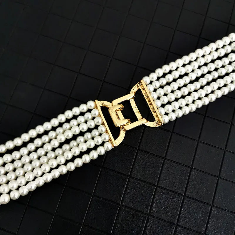 European fashion women's handmade beaded waist chain, adjustable length waist chain party wedding waist chain
