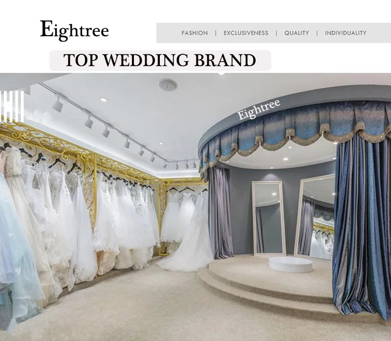 Eightree Elegant A-Line Wedding Dresses Sweetheart Floral Printed Satin Bridal Dress Women Wedding Ball Prom Gowns Customized