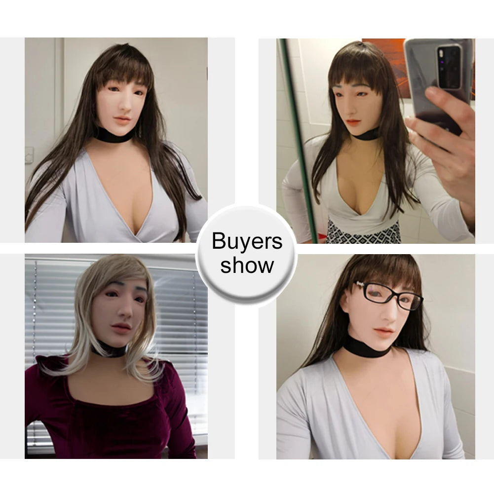 Dokier Crossdressing Soft Silicone Cosplay Costume Masks Props for Crossdresser Transvestite Halloween Cosplay Male to Female